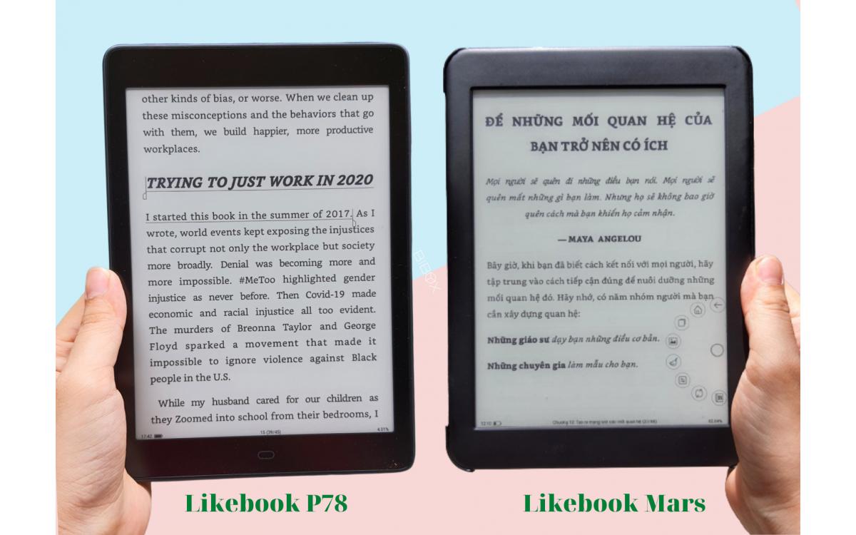 So sánh máy đọc sách Likebook P78 và Likebook Mars